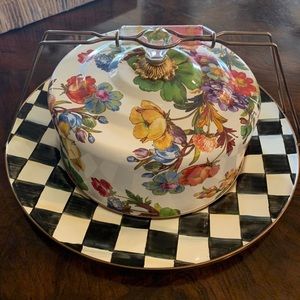 New never used Mackenzie Childs cake plate & dome